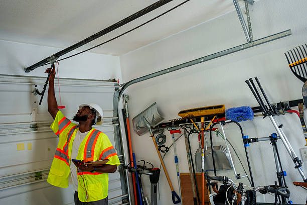 Professional Garage Door Panel Replacement technician working in Clinton County County, IA